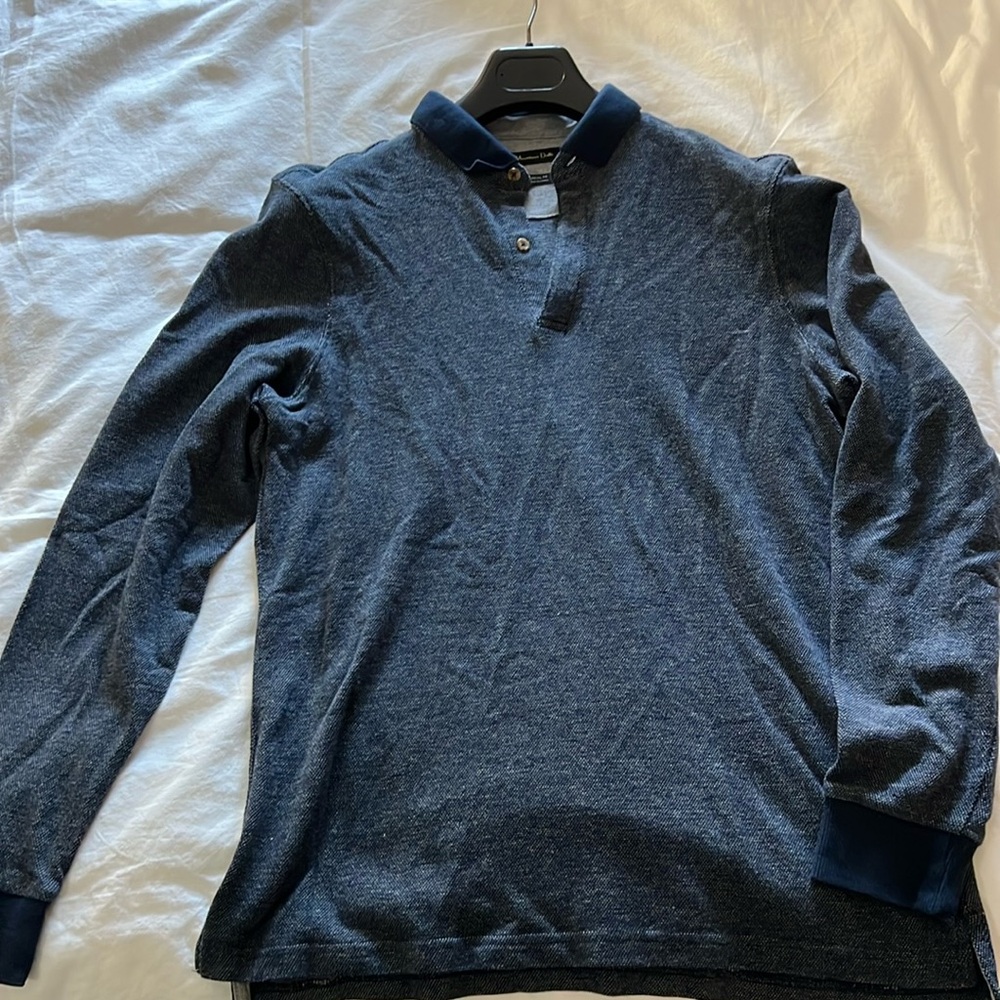 Massimo Dutti Navy Long Sleeve Shirt/Polo